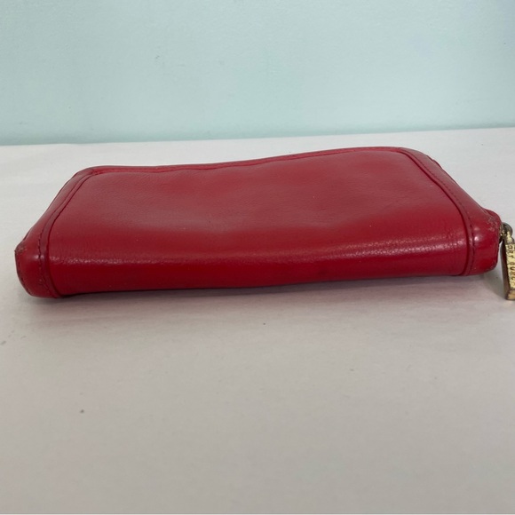 Tory Burch Leather Wallet Red Full Zip Clutch - Picture 5 of 10